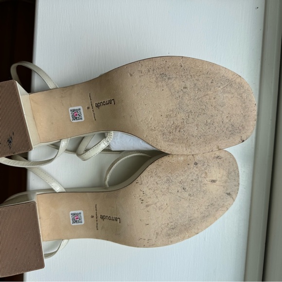 LARROUDÉ Gio Sandal In Ivory Patent Leather - Picture 6 of 9